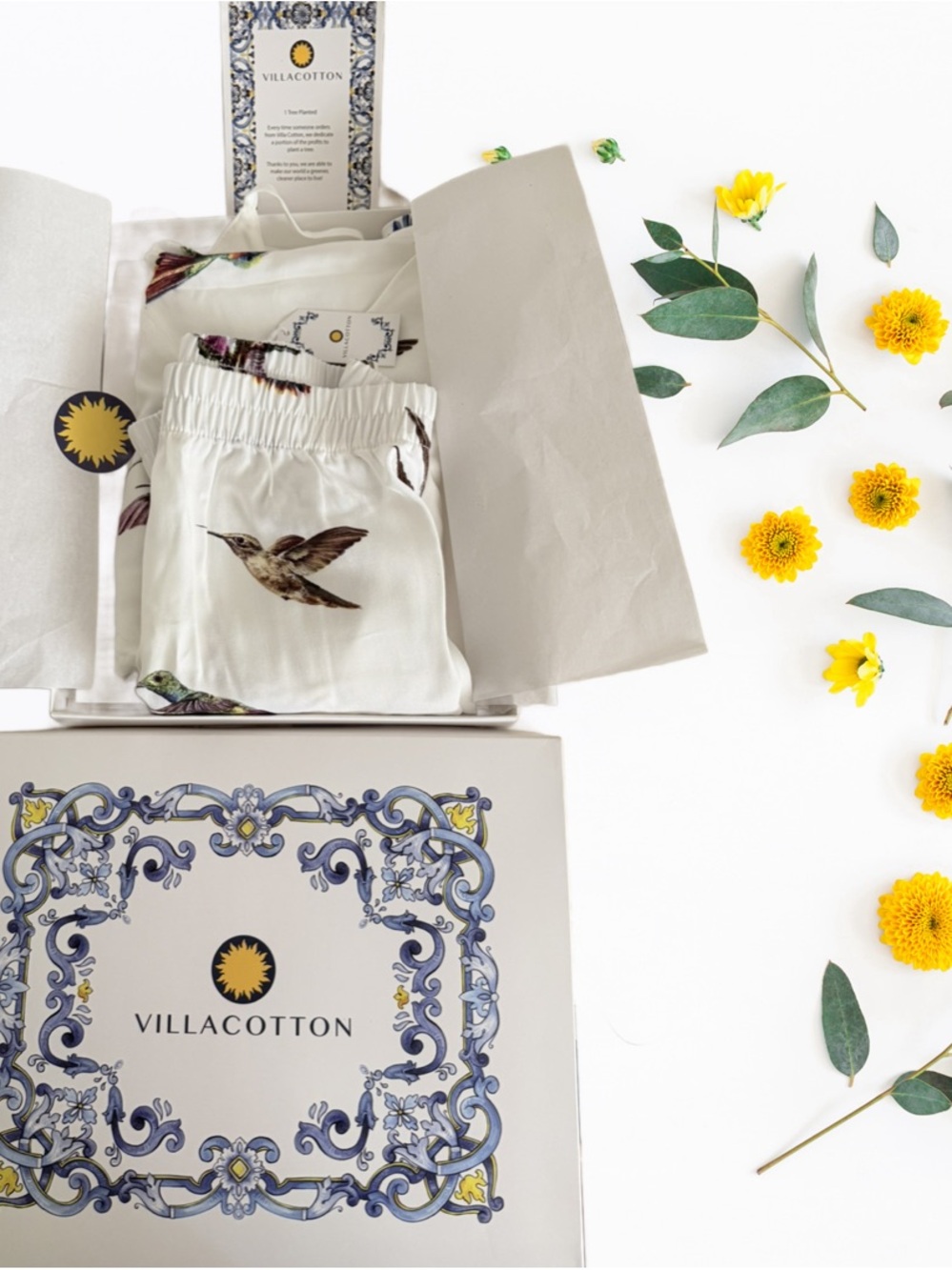 NWT Women’s Villacotton Pajamas Cami Shorts Set Hummingbird Colibri Gift Box 2X